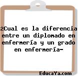 ¿Cual es la diferencia entre un diplomado en enfermería y un grado en enfermería?