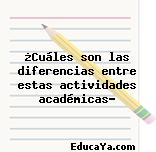 ¿Cuáles son las diferencias entre estas actividades académicas?