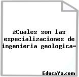 ¿Cuales son las especializaciones de ingenieria geologica?