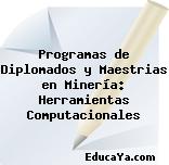 Programas de Diplomados y Maestrias en Minería: Herramientas Computacionales