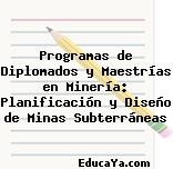 Programas de Diplomados y Maestrías en Minería: Planificación y Diseño de Minas Subterráneas