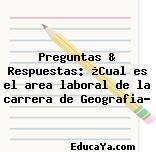 Preguntas & Respuestas: ¿Cual es el area laboral de la carrera de Geografia?