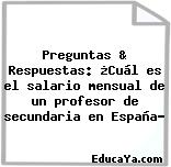 Preguntas & Respuestas: ¿Cuál es el salario mensual de un profesor de secundaria en España?