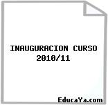 INAUGURACION CURSO 2010/11