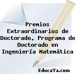 Premios Extraordinarios de Doctorado. Programa de Doctorado en Ingeniería Matemática