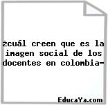 ¿cuál creen que es la imagen social de los docentes en colombia?