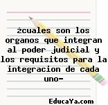 ¿cuales son los organos que integran al poder judicial y los requisitos para la integracion de cada uno?