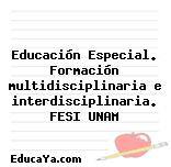 Educación Especial. Formación multidisciplinaria e interdisciplinaria. FESI UNAM