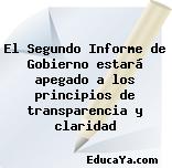 El Segundo Informe de Gobierno estará apegado a los principios de transparencia y claridad