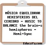 MÚSICA EQUILIBRAR HEMISFERIOS DEL CEREBRO – MUSIC TO BALANCE the brain’s hemispheres – Hemi-Sync