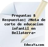 Preguntas & Respuestas: ¿Nota de corte de educacion infantil en Bellaterra?