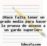 ¿Hace falta tener un grado medio para hacer la prueva de acceso a un gardo superior?