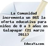 La Comunidad incrementa un 86% la oferta educativa para niños de 0 a 3 años en Galapagar (21 marzo 2011)