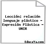 Lección: relación lenguaje plástico – Expresión Plástica – UNIR