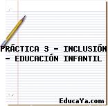 PRÁCTICA 3 – INCLUSIÓN – EDUCACIÓN INFANTIL