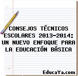 CONSEJOS TÉCNICOS ESCOLARES 2013-2014: UN NUEVO ENFOQUE PARA LA EDUCACIÓN BÁSICA