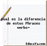 Cual es la diferencia de estos Phrases verbs?