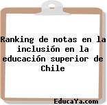 Ranking de notas en la inclusión en la educación superior de Chile