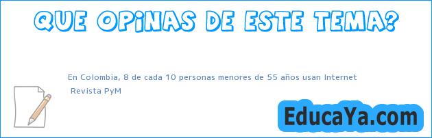 En Colombia, 8 de cada 10 personas menores de 55 años usan Internet | Revista PyM