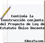 Continúa la construcción conjunta del Proyecto de Ley de Estatuto Único Docente