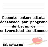 Docente externadista destacado por programa de becas de universidad londinense