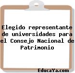 Elegido representante de universidades para el Consejo Nacional de Patrimonio