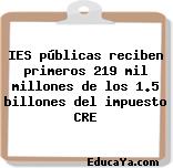 IES públicas reciben primeros 219 mil millones de los 1.5 billones del impuesto CRE