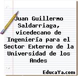 Juan Guillermo Saldarriaga, vicedecano de Ingeniería para el Sector Externo de la Universidad de los Andes