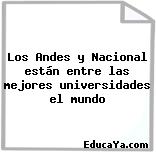 Los Andes y Nacional están entre las mejores universidades el mundo