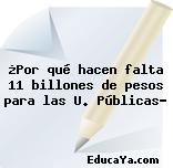 ¿Por qué hacen falta 11 billones de pesos para las U. Públicas?