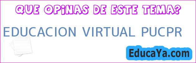 EDUCACION VIRTUAL PUCPR