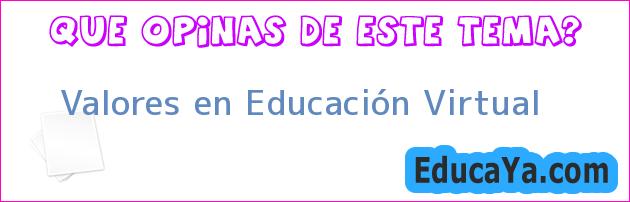 Valores en Educación Virtual