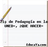 ¿1º de Pedagogía en la UNED?, ¿QUE HACER?