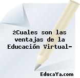 ¿Cuales son las ventajas de la Educación Virtual?