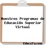 Nuestros Programas de Educación Superior Virtual