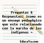 Preguntas & Respuestas: ¿como es un ensayo pedagógico que este relacionado con la marcha de los indígenas ?