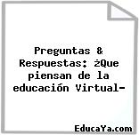 Preguntas & Respuestas: ¿Que piensan de la educación Virtual?