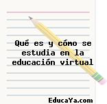 Qué es y cómo se estudia en la educación virtual