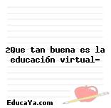 ¿Que tan buena es la educación virtual?