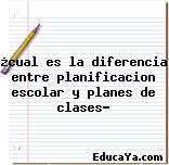 ¿cual es la diferencia entre planificacion escolar y planes de clases?