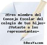 ¿Eres miembro del Consejo Escolar del colegio de tus hijos? ¿Votaste a los representantes?