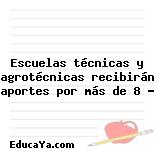 Escuelas técnicas y agrotécnicas recibirán aportes por más de 8 …