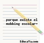 porque existe el mobbing escolar?