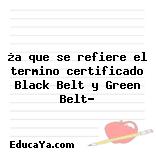 ¿a que se refiere el termino certificado Black Belt y Green Belt?