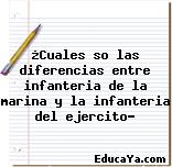 ¿Cuales so las diferencias entre infanteria de la marina y la infanteria del ejercito?