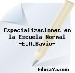 Especializaciones en la Escuela Normal «E.A.Bavio»