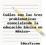 Cuáles son las tres problematicas esencialesde la educación básica en México?