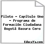 Piloto – Capítulo Uno – Programa de Formación Ciudadana Bogotá Basura Cero