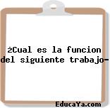 ¿Cual es la funcion del siguiente trabajo?