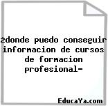 ¿donde puedo conseguir informacion de cursos de formacion profesional?